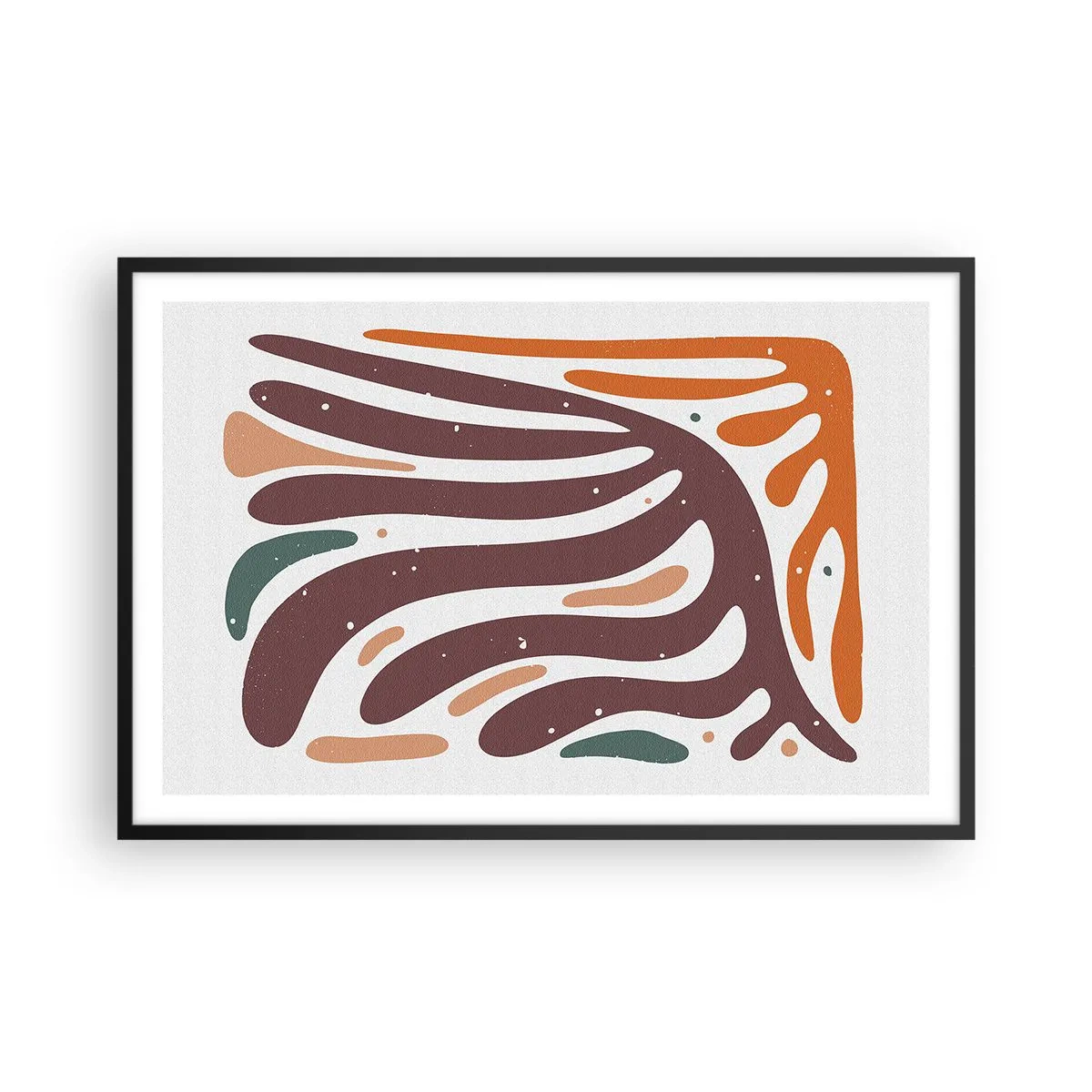 Plakat i sort ramme - Strålende organisk komposition - 91x61 cm