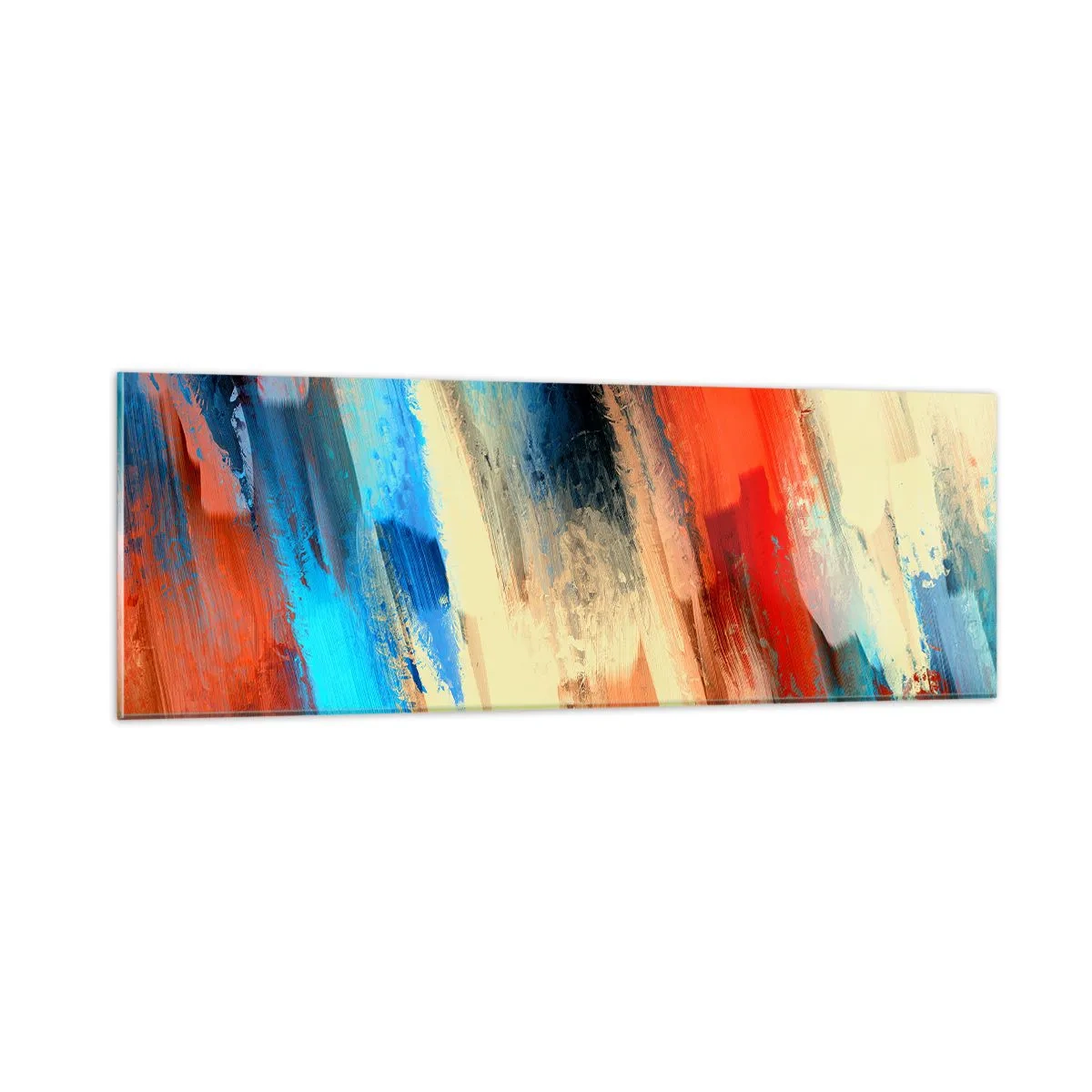 Billede på glas - En kaskade af farver - 90x30 cm