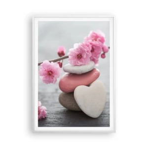 Plakat i hvid ramme - Kirsebærblomstens lyksalighed - 70x100 cm