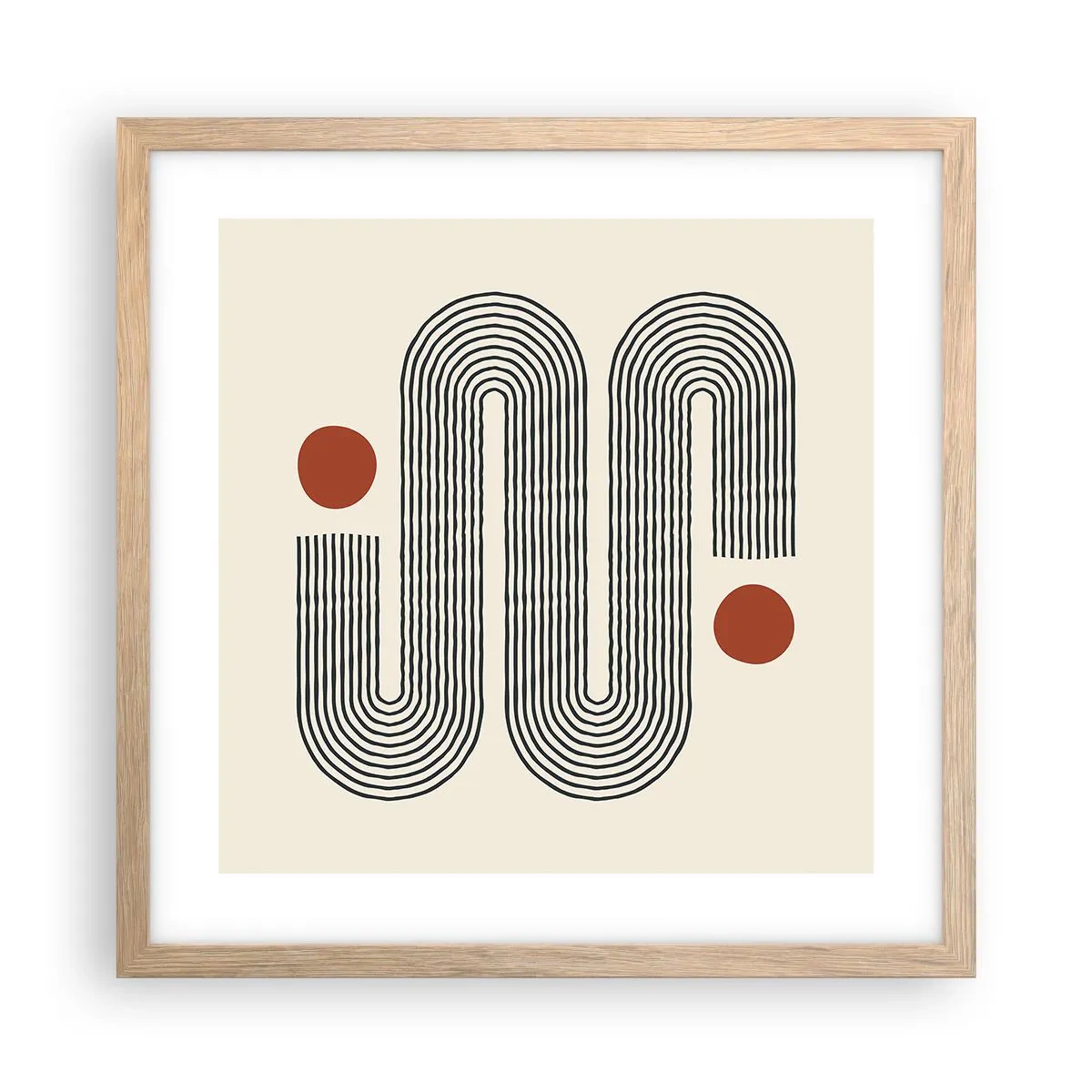 Plakat i ramme af lyst egetræ - Fra start til slut - 40x40 cm