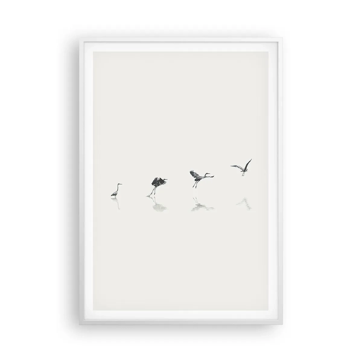 Plakat i hvid ramme - Fire enkle trin - 70x100 cm