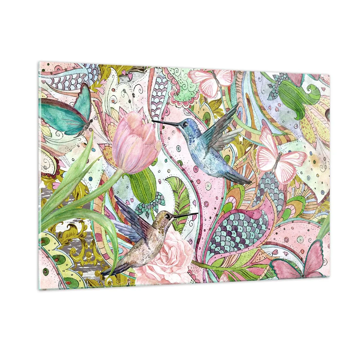 Billede på glas - Forviklet i vinstokkene - 120x80 cm