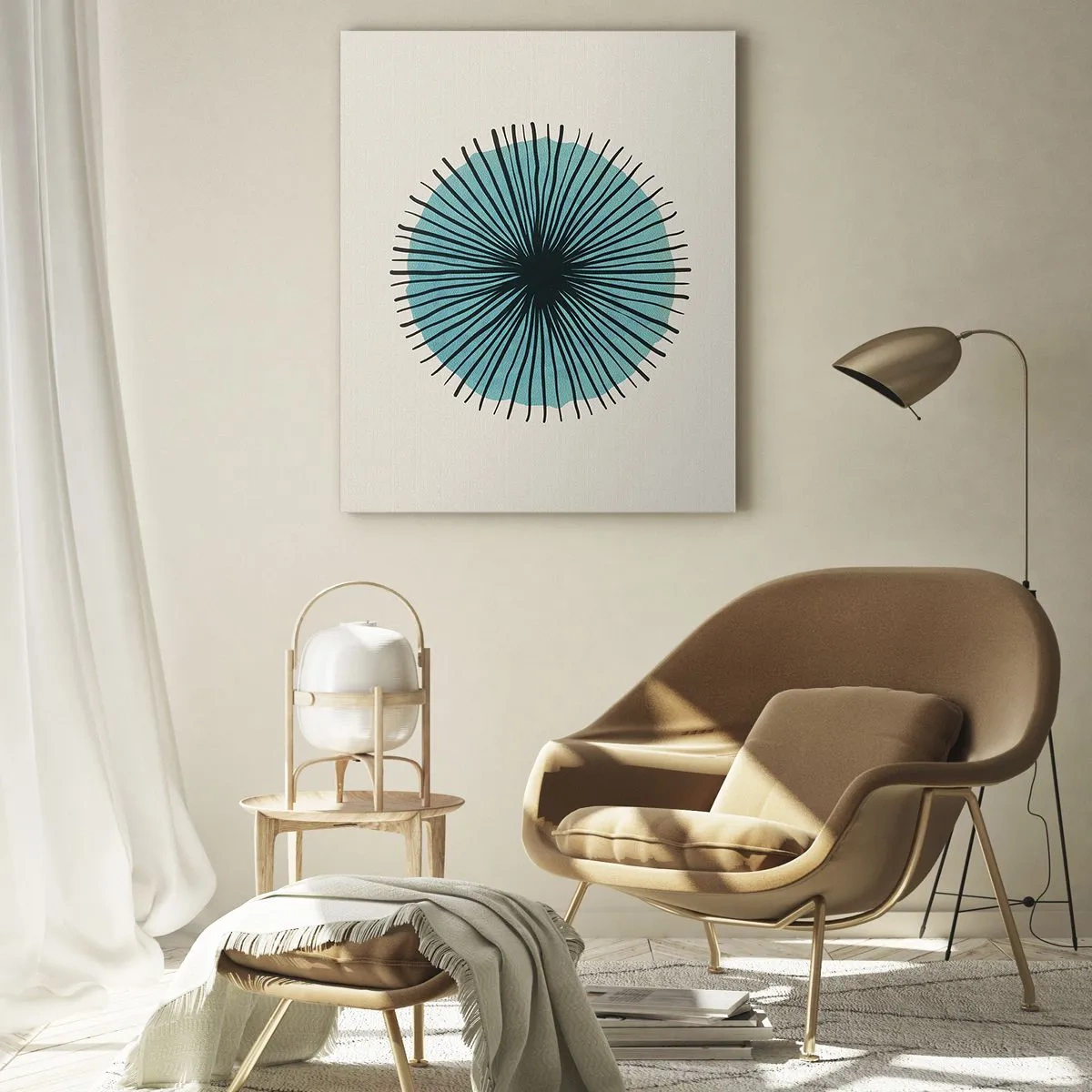 Billede på glas - Strålende på blå - 50x70 cm
