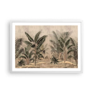 Plakat i hvid ramme - Gravering i kolonistil - 70x50 cm