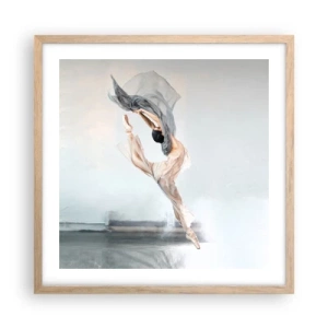 Plakat i ramme af lyst egetræ - I dansende henrykkelse - 50x50 cm