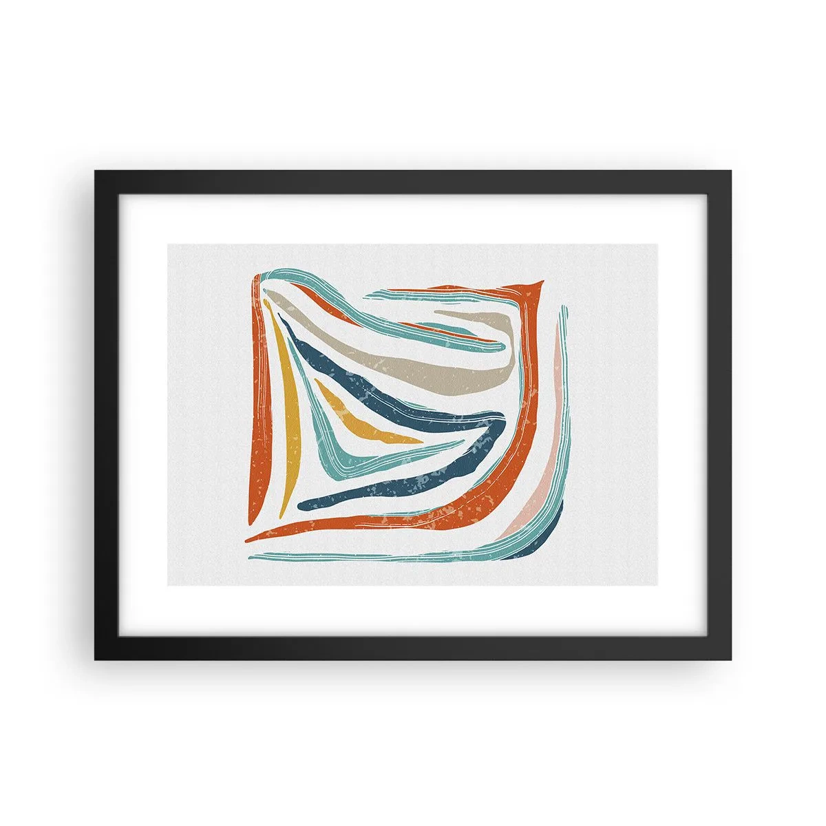 Plakat i sort ramme - Venligt smilende abstraktion - 40x30 cm