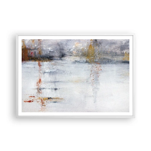 Plakat i hvid ramme - Bag lufttæppet - 100x70 cm