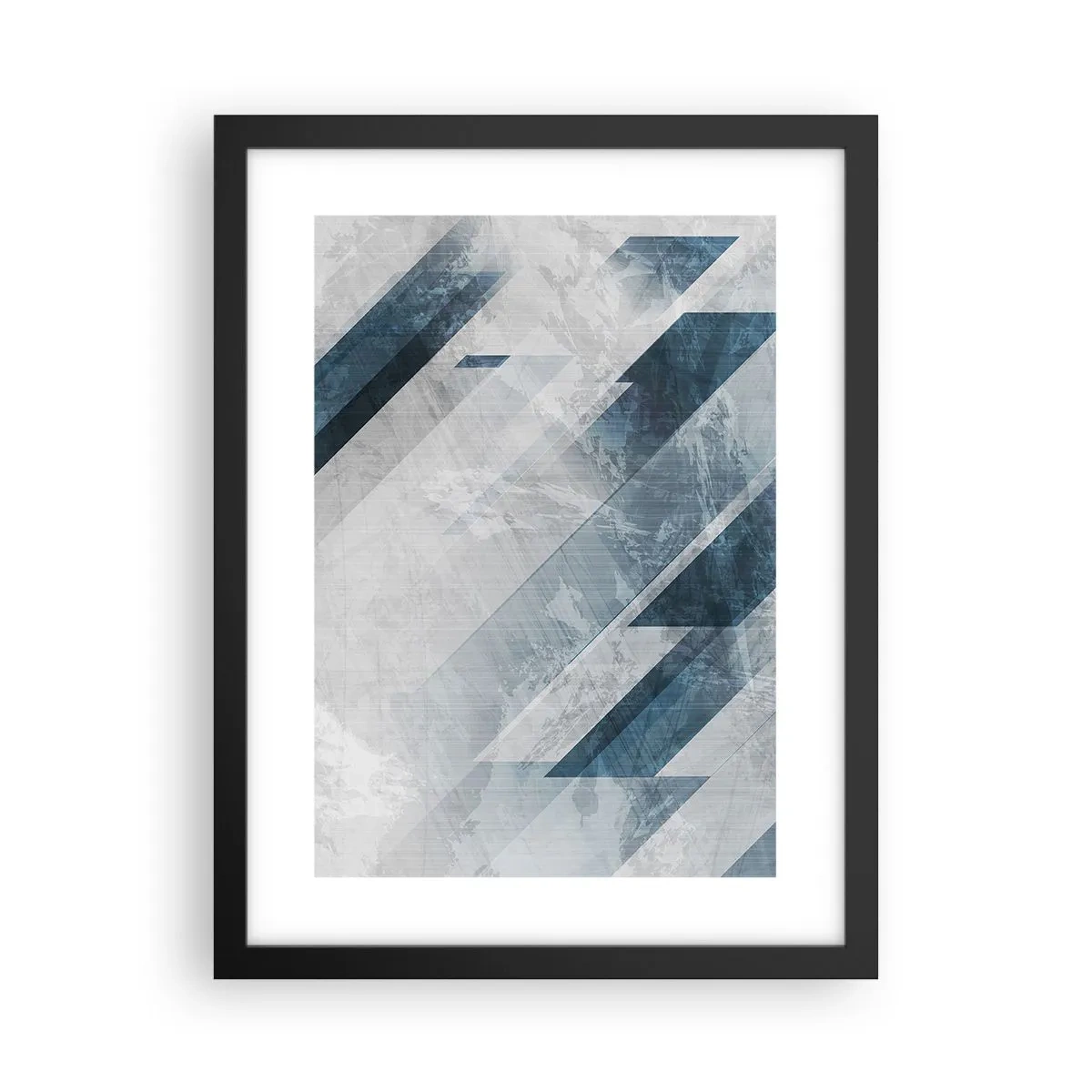 Plakat i sort ramme - Rumlig komposition - bevægelse af gråtoner - 30x40 cm