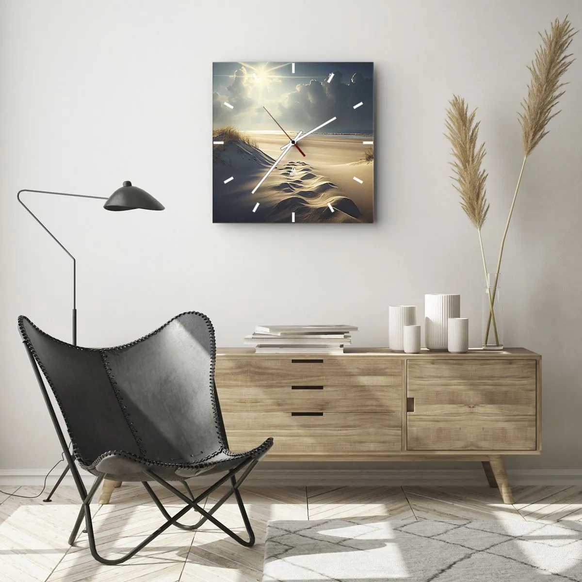 Vægur, Uret - Beroligende landskab - 40x40 cm