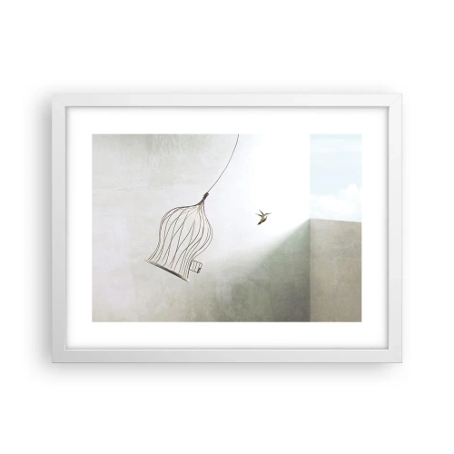Plakat i hvid ramme - I sit elementet - 40x30 cm