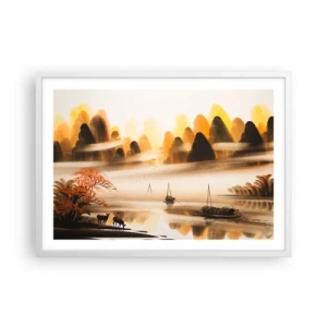 Plakat i hvid ramme - Længere væk end det fjerne Østen - 70x50 cm