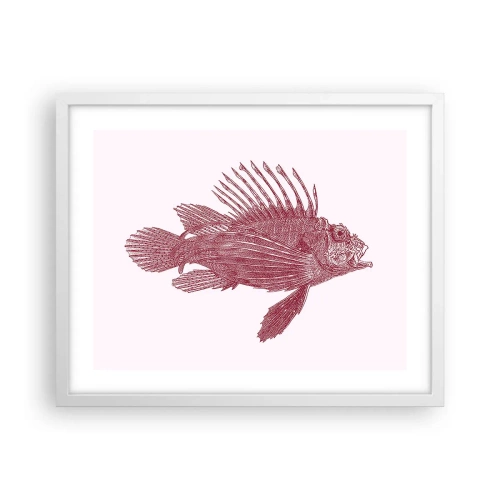 Plakat i hvid ramme - En beboer i eksotiske farvande - 50x40 cm