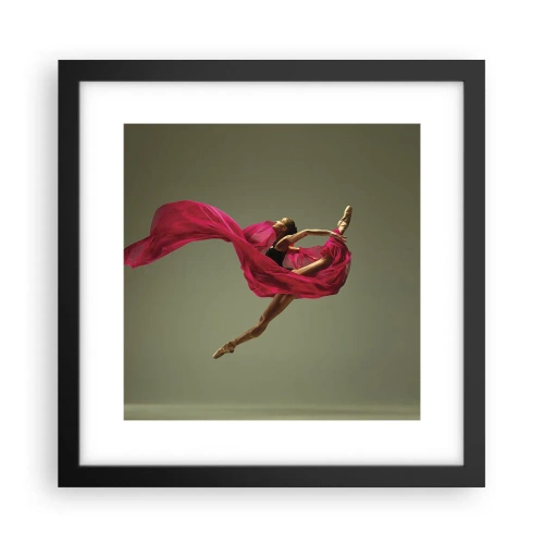 Plakat i sort ramme - Dansende flamme - 30x30 cm