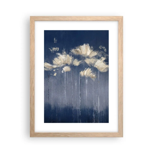 Plakat i ramme af lyst egetræ - Som kronblade i vinden - 30x40 cm