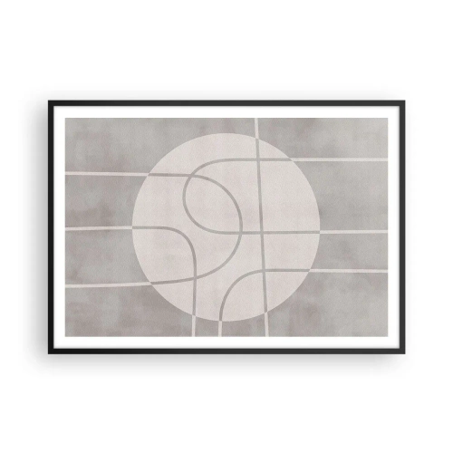 Plakat i sort ramme - Cirkulær og lige frem - 100x70 cm