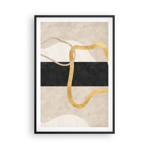 Plakat i sort ramme - Sløjfeformede former - 61x91 cm