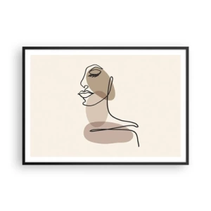 Plakat i sort ramme - Lytter til sig selv - 100x70 cm