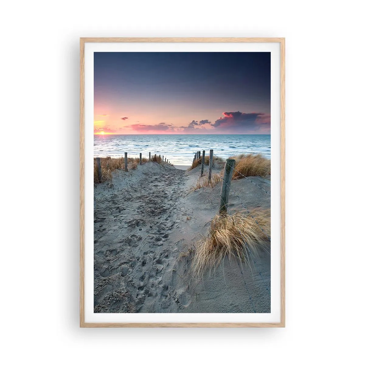 Plakat i ramme af lyst egetræ - Du har udgydt en regnbue af strålende pragt.... - 70x100 cm