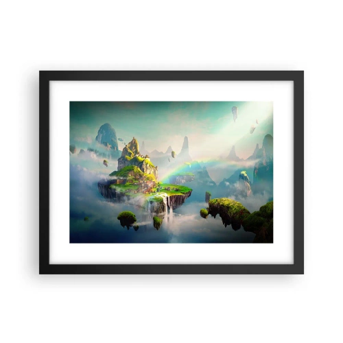Plakat i sort ramme - Midden - lykkelige øer - 40x30 cm