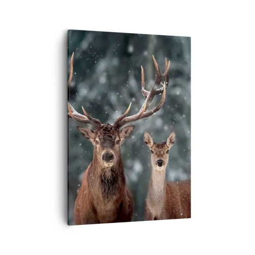 Lærredstryk - Billede på lærred - Skovens herre og hans kone - 50x70 cm