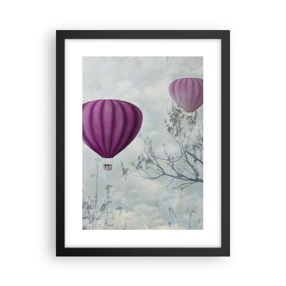 Plakat i sort ramme - Som skibe på himlen - 30x40 cm