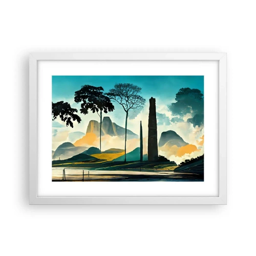 Plakat i hvid ramme - Stadig højere og højere - 40x30 cm