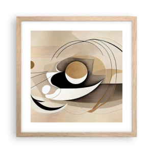 Plakat i ramme af lyst egetræ - Komposition: essensen af ting - 40x40 cm