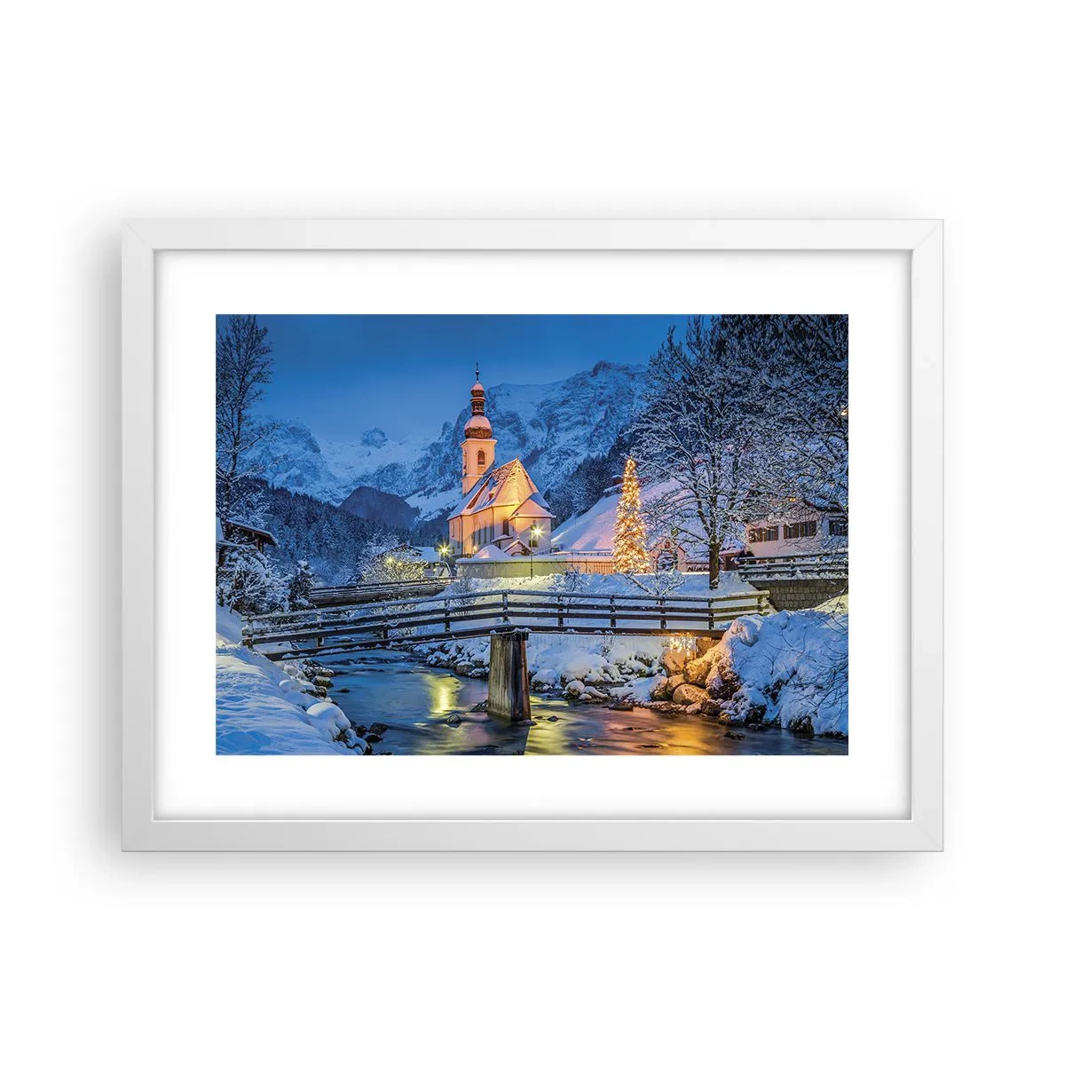 Plakat i hvid ramme - Julens ånd - 40x30 cm