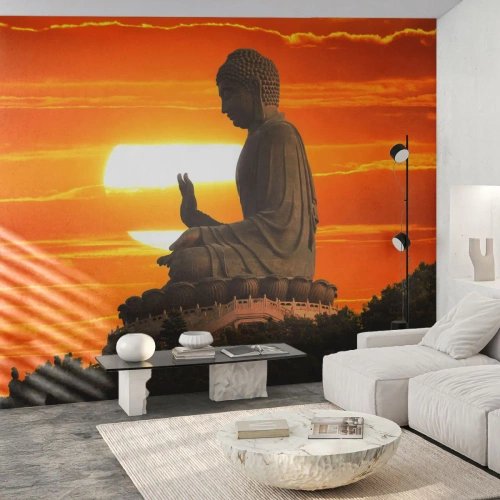 Fototapet Selvklæbende Deluxe Sticker - Uden frygt for verden - Asien, Buddha, Kultur - 100x70 cm