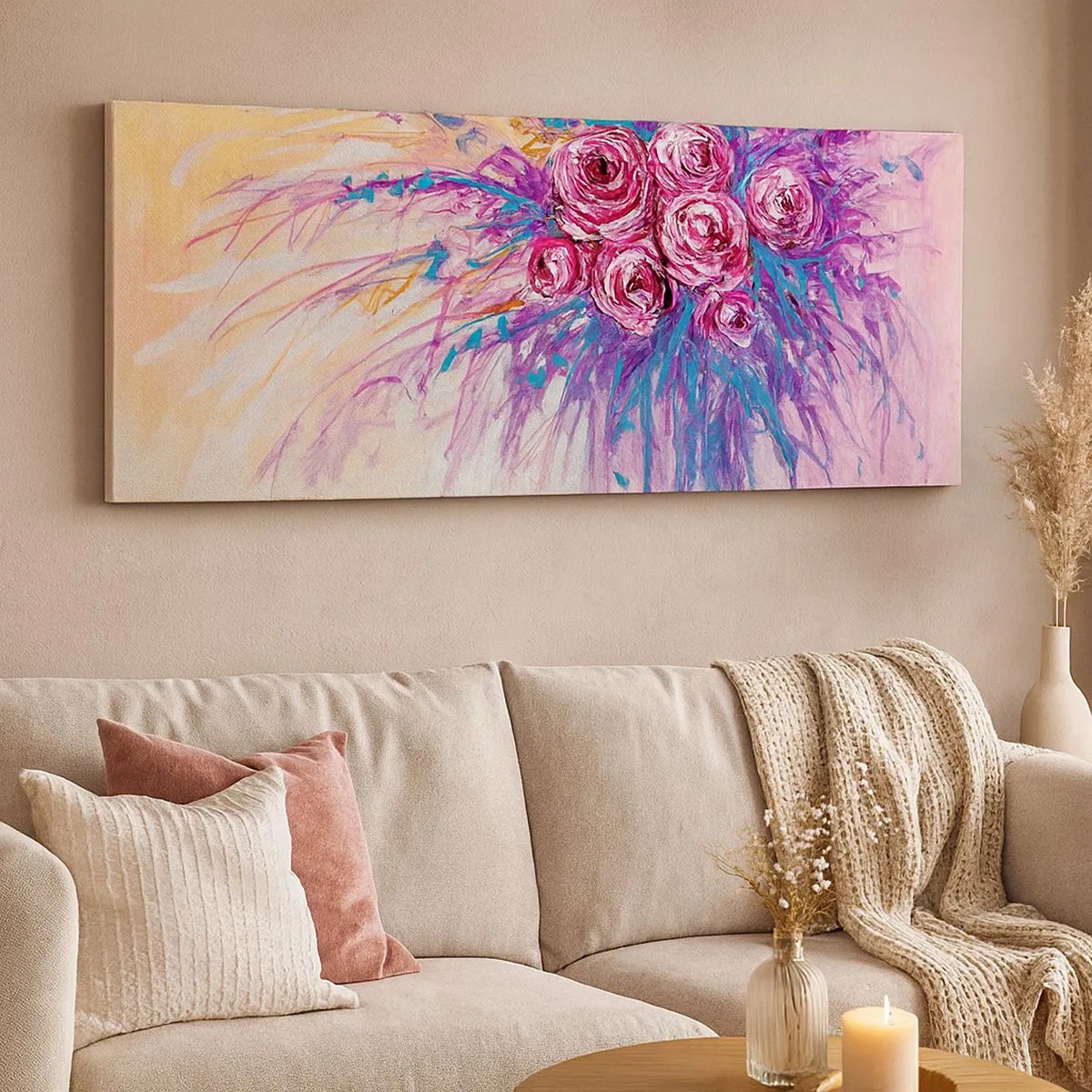 Lærredstryk - Billede på lærred - Rose springvand - 100x40 cm