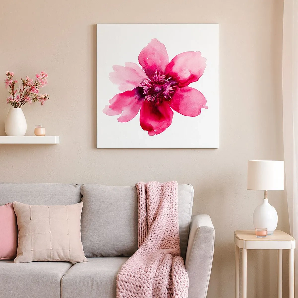 Lærredstryk - Billede på lærred - Karminduftende kys - 30x30 cm