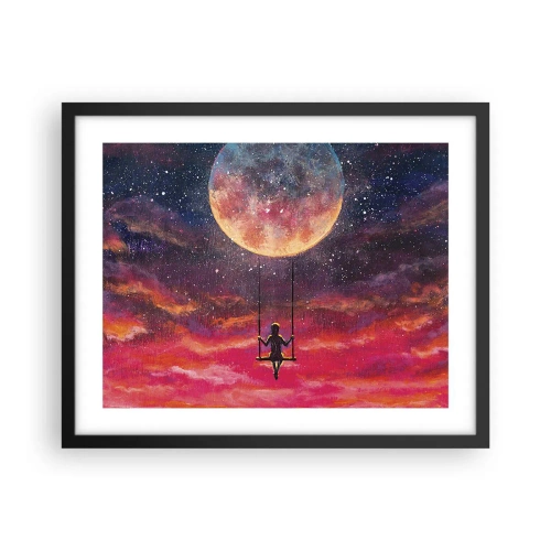 Plakat i sort ramme - Glæd dig i skyerne - 50x40 cm