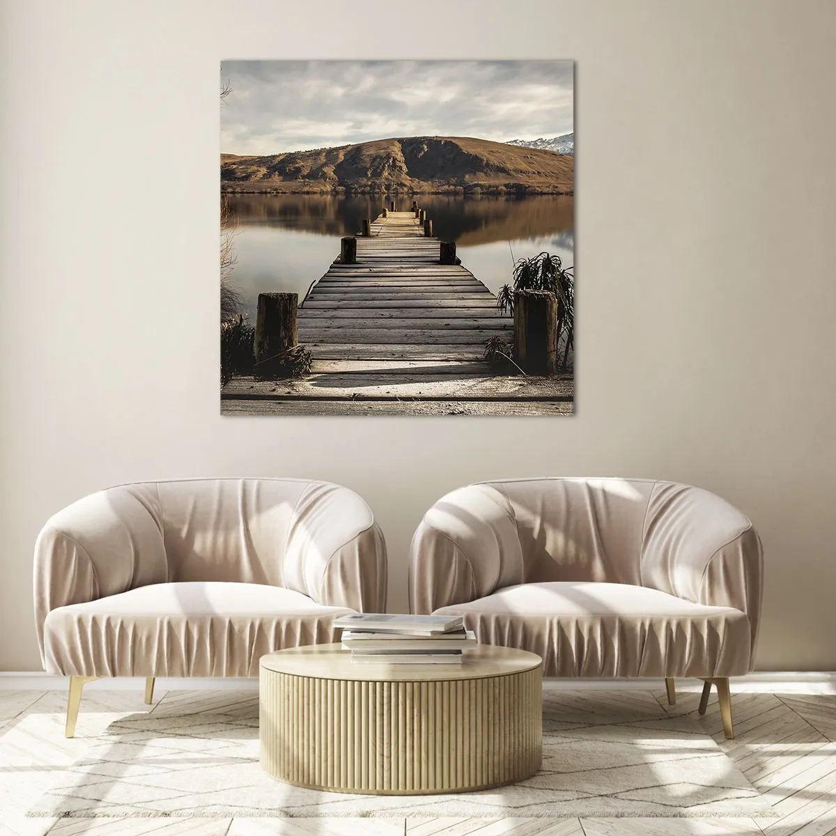 Billede på glas - Et landskab i stilhed - 30x30 cm