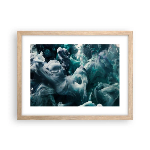 Plakat i ramme af lyst egetræ - Farvebevægelse - 40x30 cm