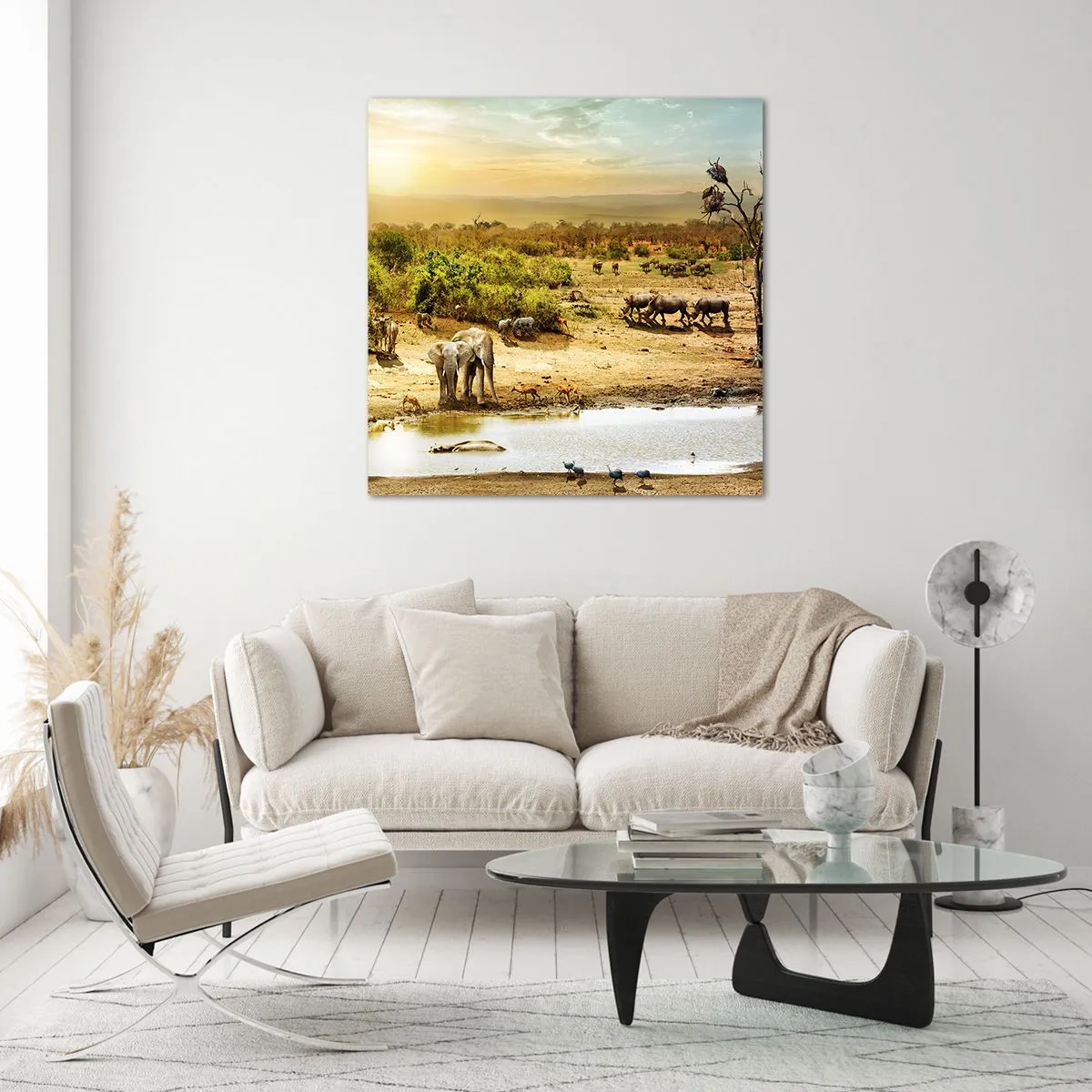 Billede på glas - "Og ud af Eden flød en flod...". - 50x50 cm