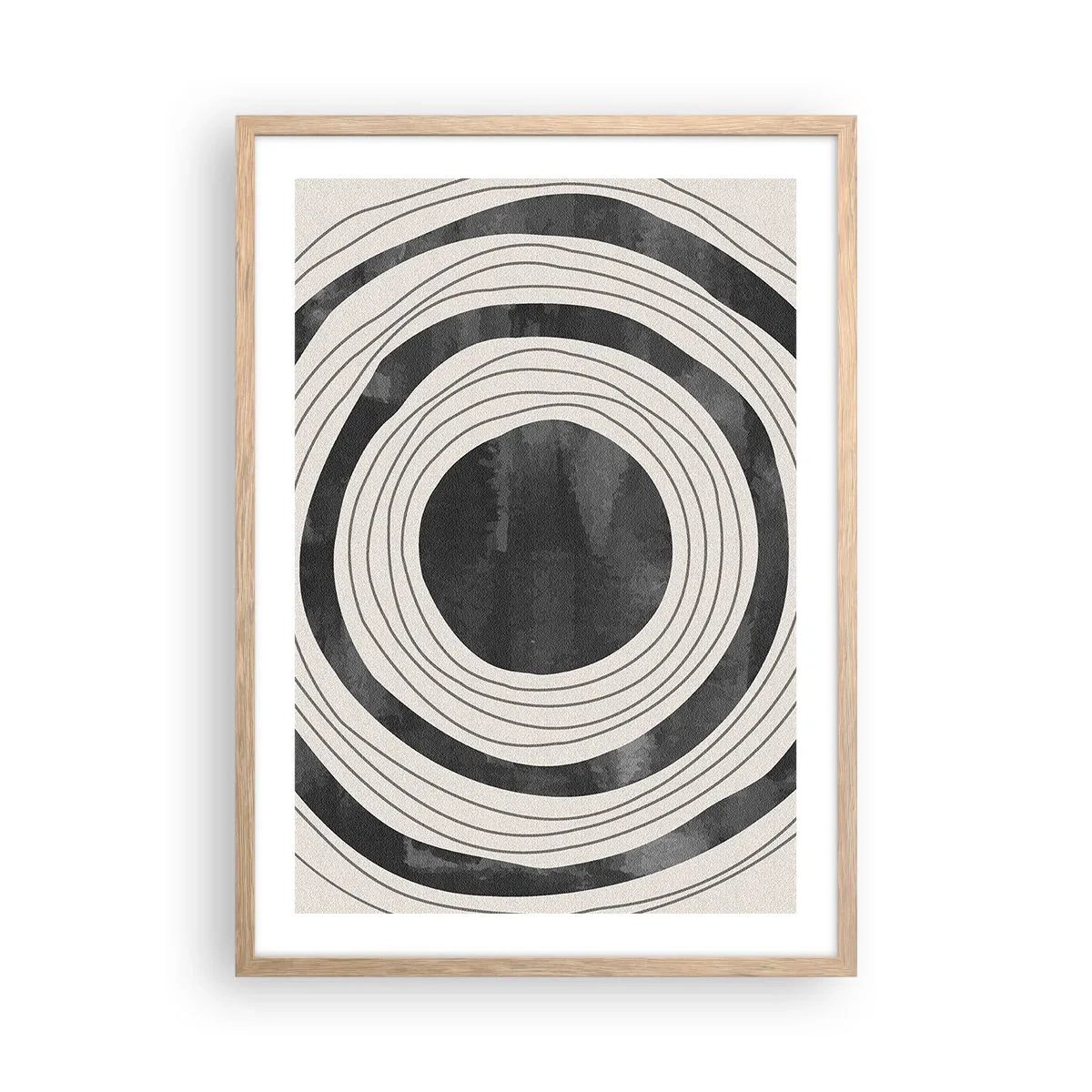 Plakat i ramme af lyst egetræ - Lige til det punkt - 50x70 cm