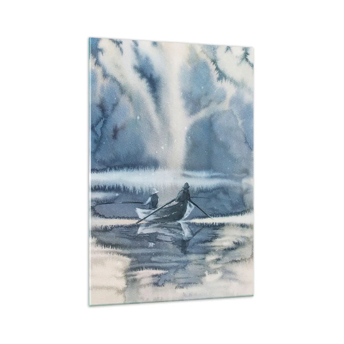 Billede på glas - Lystfiskere i deres paradis - 70x100 cm