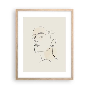 Plakat i ramme af lyst egetræ - Et stolt blik - 40x50 cm