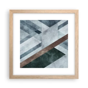 Plakat i ramme af lyst egetræ - Sofistikeret elegance i geometri - 30x30 cm