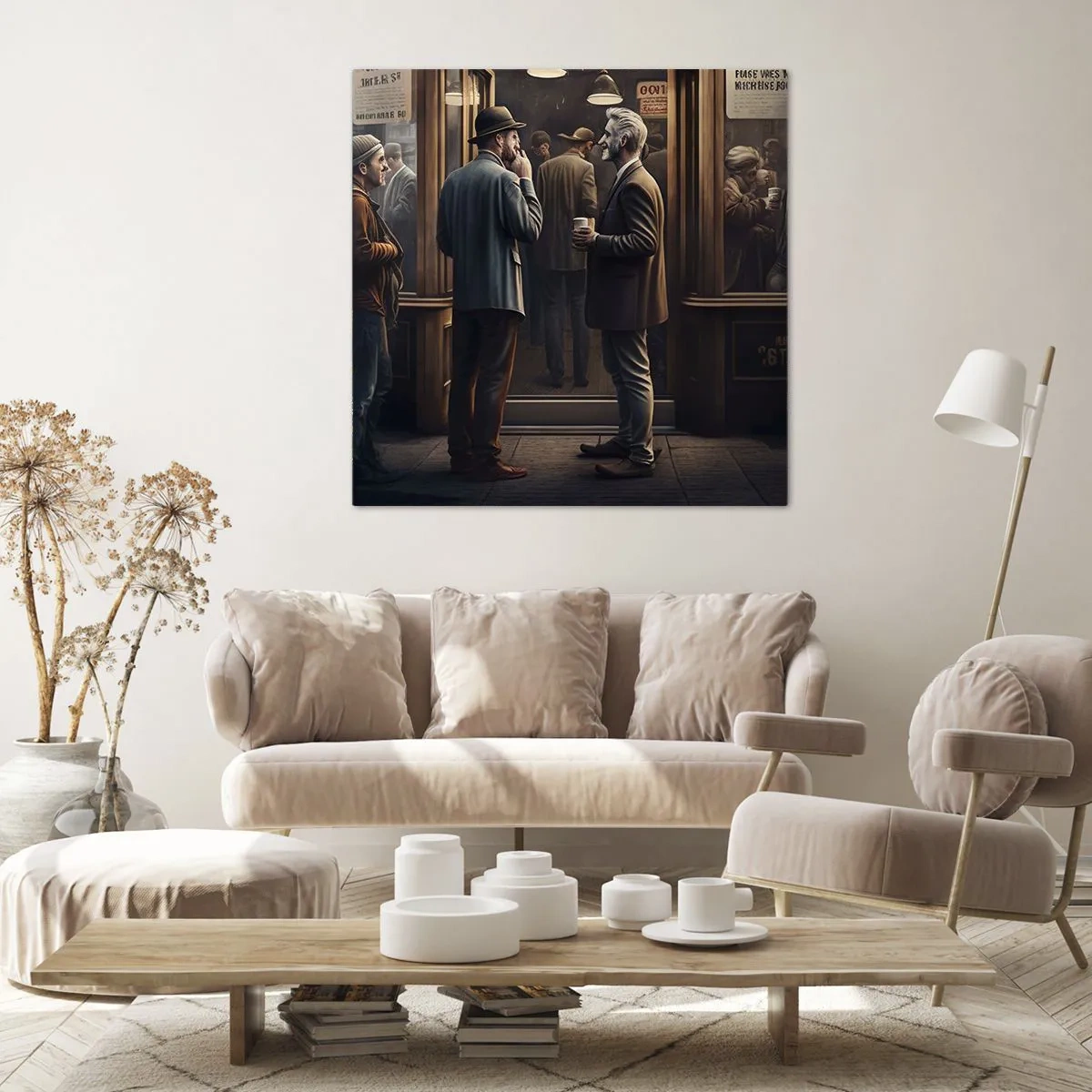 Lærredstryk - Billede på lærred - Et godt øjeblik på dagen - 70x70 cm