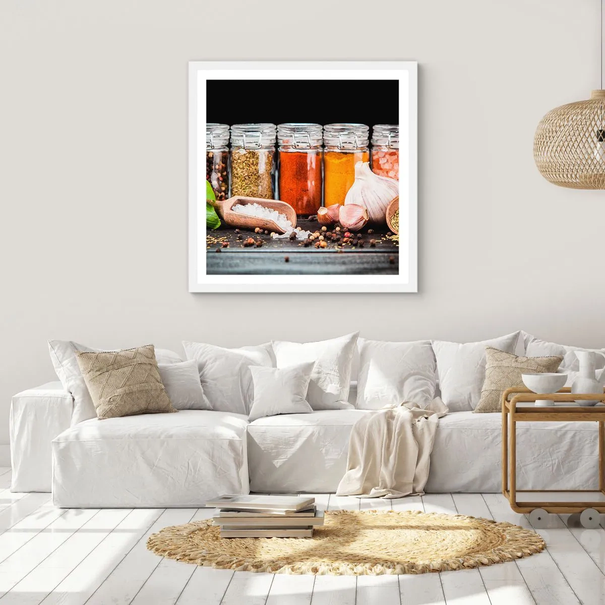 Plakat i hvid ramme - For at livet kan smages - 60x60 cm