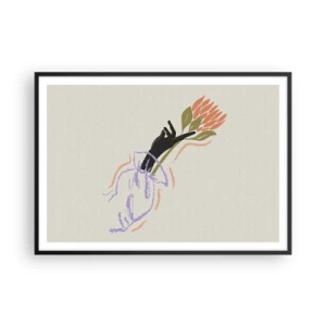 Plakat i sort ramme - En søsterlig berøring - 100x70 cm