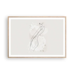 Plakat i ramme af lyst egetræ - At forvilde sig med blikket - 100x70 cm