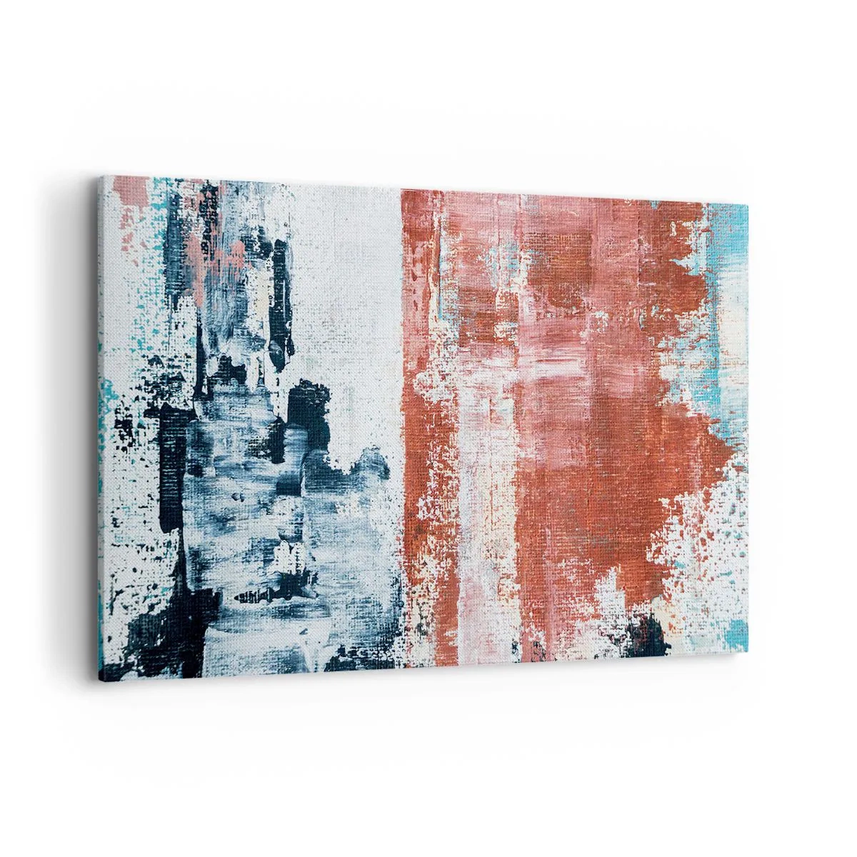 Lærredstryk - Billede på lærred - Abstrakt halvt og halvt - 120x80 cm
