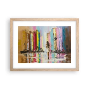 Plakat i ramme af lyst egetræ - Følg mig - 40x30 cm