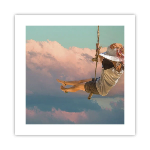 Plakat - Sjov i skyerne - 40x40 cm