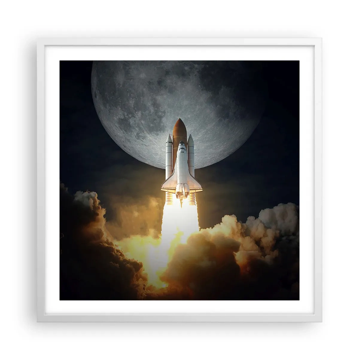 Plakat i hvid ramme - Begyndelsen på et overjordisk eventyr - 60x60 cm