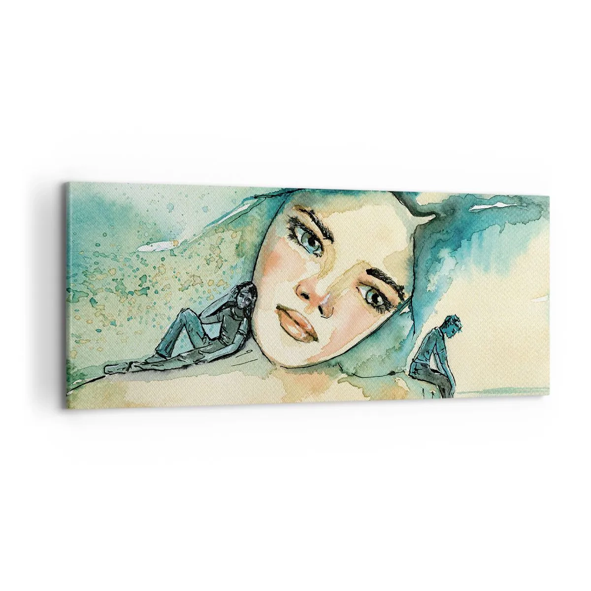 Lærredstryk - Billede på lærred - Am I blue? - 100x40 cm