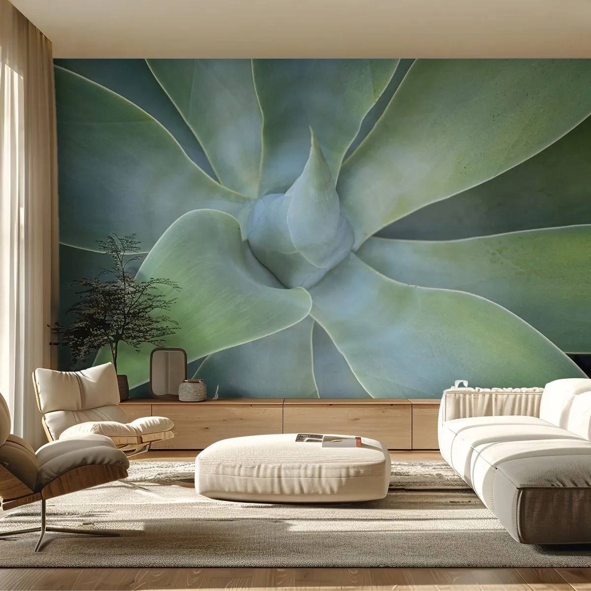 Fototapet Standard Eco - Den grønne fødsel - Sukkulent, Agave, Botanik - 450x315 cm