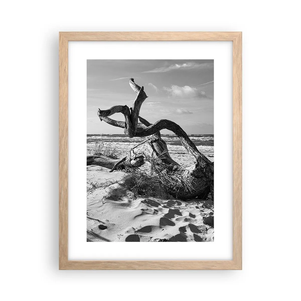 Plakat i ramme af lyst egetræ - Havets skulptur - 30x40 cm